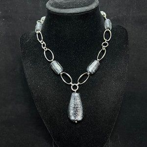 Vintage Lia Sophia Boho Silver Tone Chunky Necklace (2573)